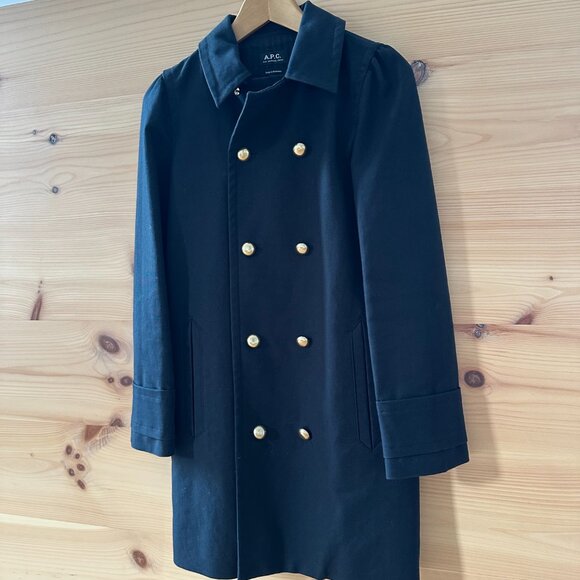 APC Navy Blue Coat - Size 34 - Picture 2 of 5